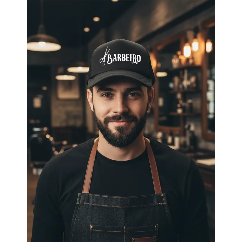 Boné Barbeiro Uniforme Salão Cabelereiro Barbearia Profissional Farda