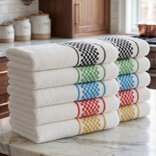 Kit 10 Panos de Prato Atoalhado Copa Felpuda Jacquard 45x70 Algodão em Oferta na Shopee