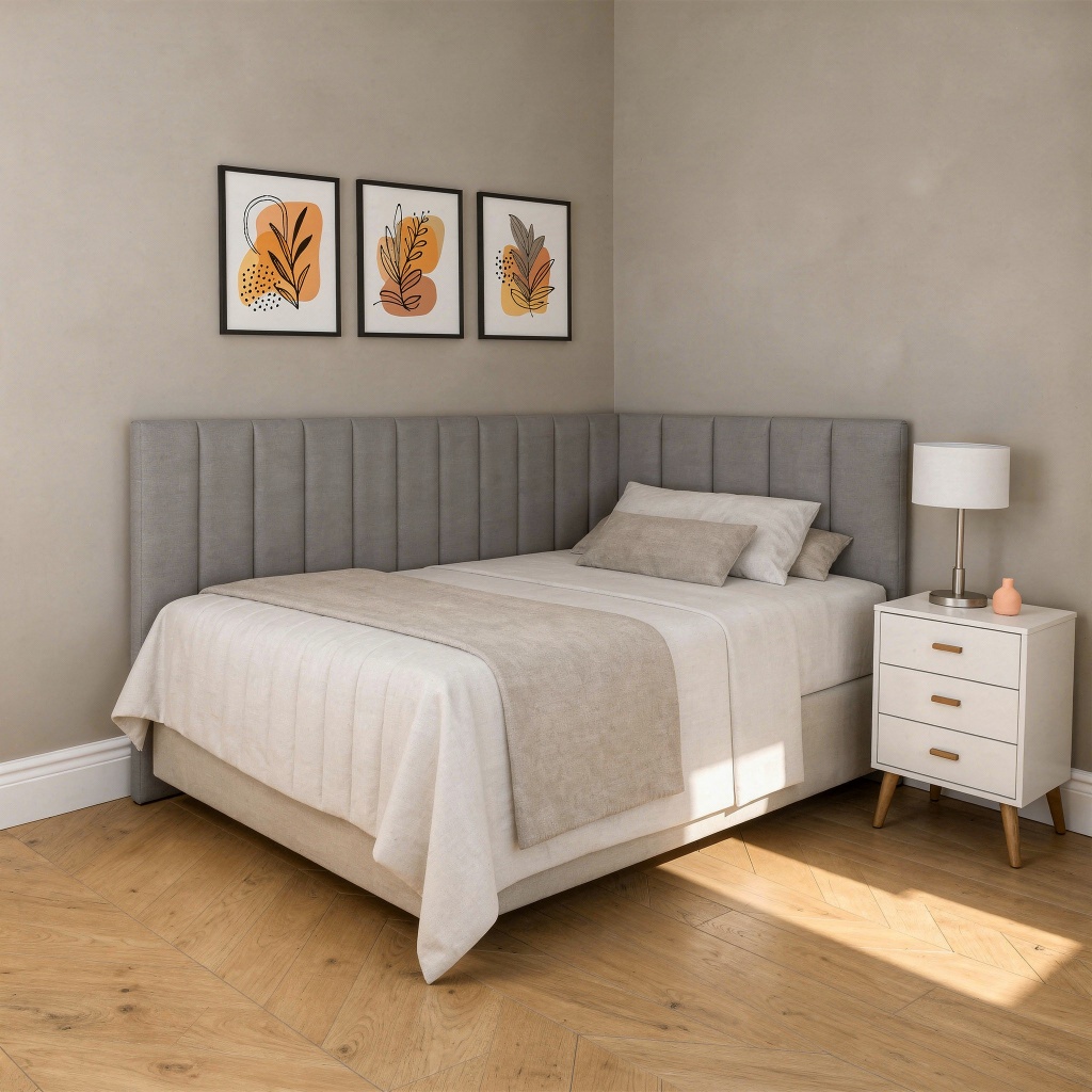 Cabeceira de Cama Box Formato em L Kit 45x20cm Retangular Estofada em Oferta na Shopee