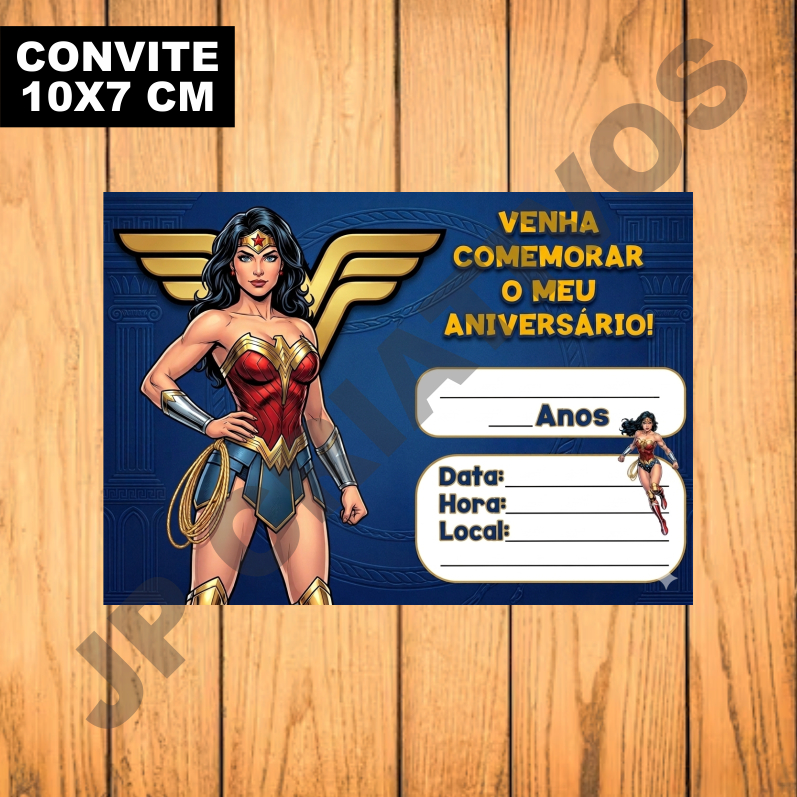 CONVITE ANIVERSÁRIO MULHER MARAVILHA (WONDER WOMAN)