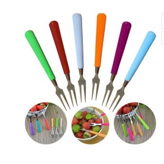 Kit 6 Garfinhos  Para Petiscos Inox Coloridos em Oferta na Shopee