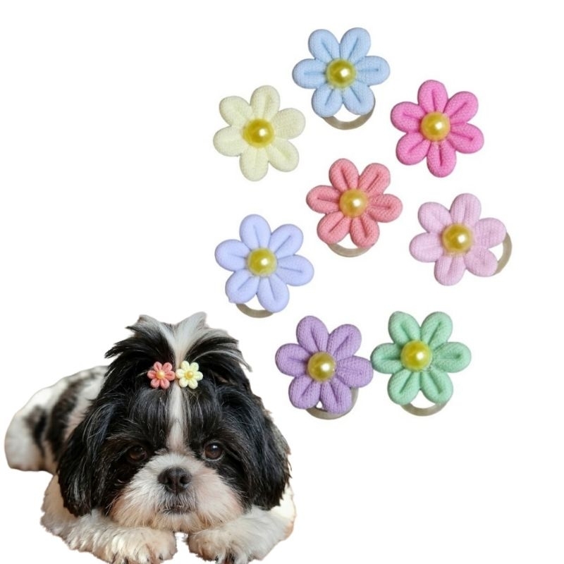 20 Flores Para Penteado Pet Cores Sortidas