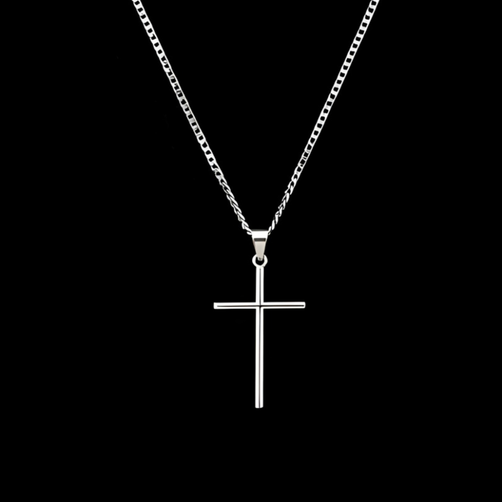 Colar Corrente Masculina Veneziana Aço Inoxidável Pingente Cruz 60cm Escapulário Casual em Oferta na Shopee