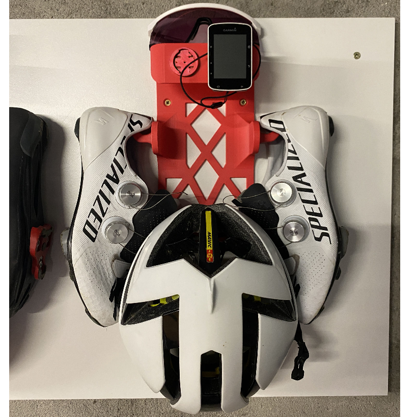 Suporte de Parede para Ciclismo PRETO FOSCO– Capacete, Sapatilha, Óculos e GPS | Organizador Bike