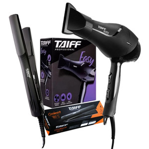 Kit Taiff Secador Easy 1700W e Prancha Taiff Cerâmica 180ºC