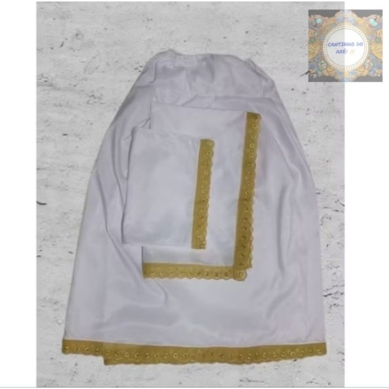 umbanda é candomblé conjunto 3 Peças Tactel com bordado inglês