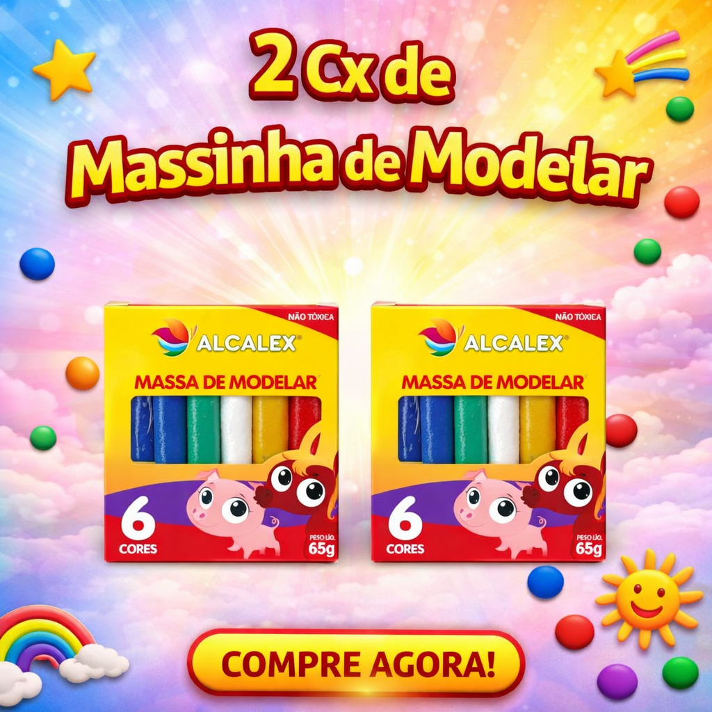 Kit 2 Caixas de Massinha de Modelar p/ Kit Festa Lembrancinha Infantil