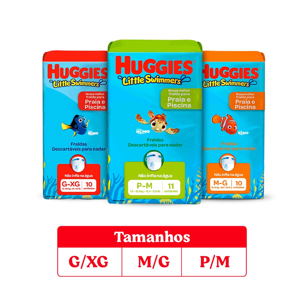 Fralda de Piscina Huggies Little Swimmers P-M / M-G / G-XG