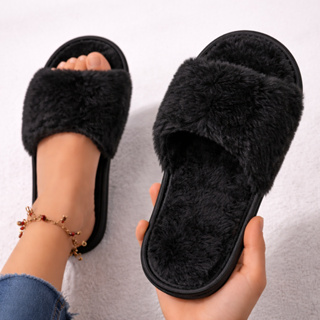 Pantufa feminina Aberta Em Pelúcia de Alta Qualidade em Oferta na Shopee