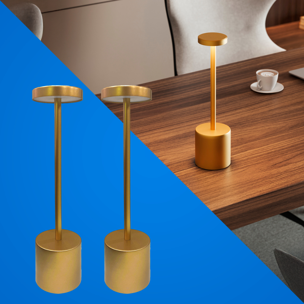 Kit 2 Luminarias de Mesa Led Ravena 3 Tons Usb 4w 2700k/6500k Dourado ou Preto Seed