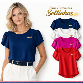 Blusa Feminina Social Casual Tecido Leve Caimento Soltinho para dia a dia conforto total