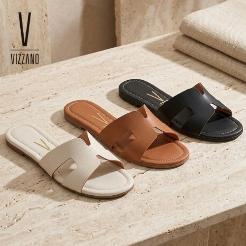 Sandália Feminina Rasteirinha Slide H Vizzano Almofadada Casual Confortável Antiderrapante