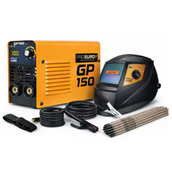 KIT Máquina de Solda GP 150 Bivolt MMA TIG + Máscara Escurecimento Automático + Eletrodo - Pró Euro