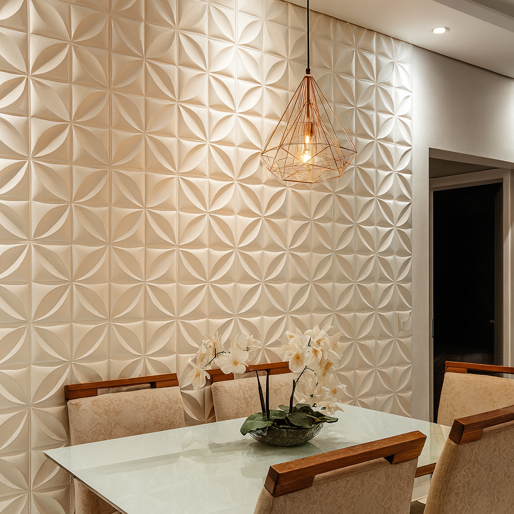 Placa 3D PVC Kit 200 Unidades 25x25 cm | Revestimento Decorativo de Parede em Oferta na Shopee