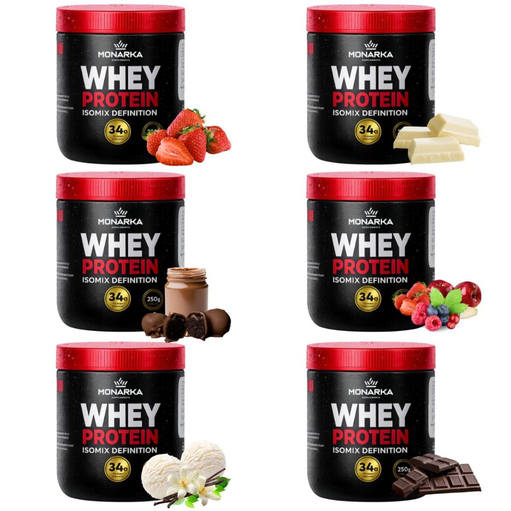 Kit Degustação 1,5 kg em 6 sabores - Whey Protein Isolado Concentrado Blend 34g de Proteina.