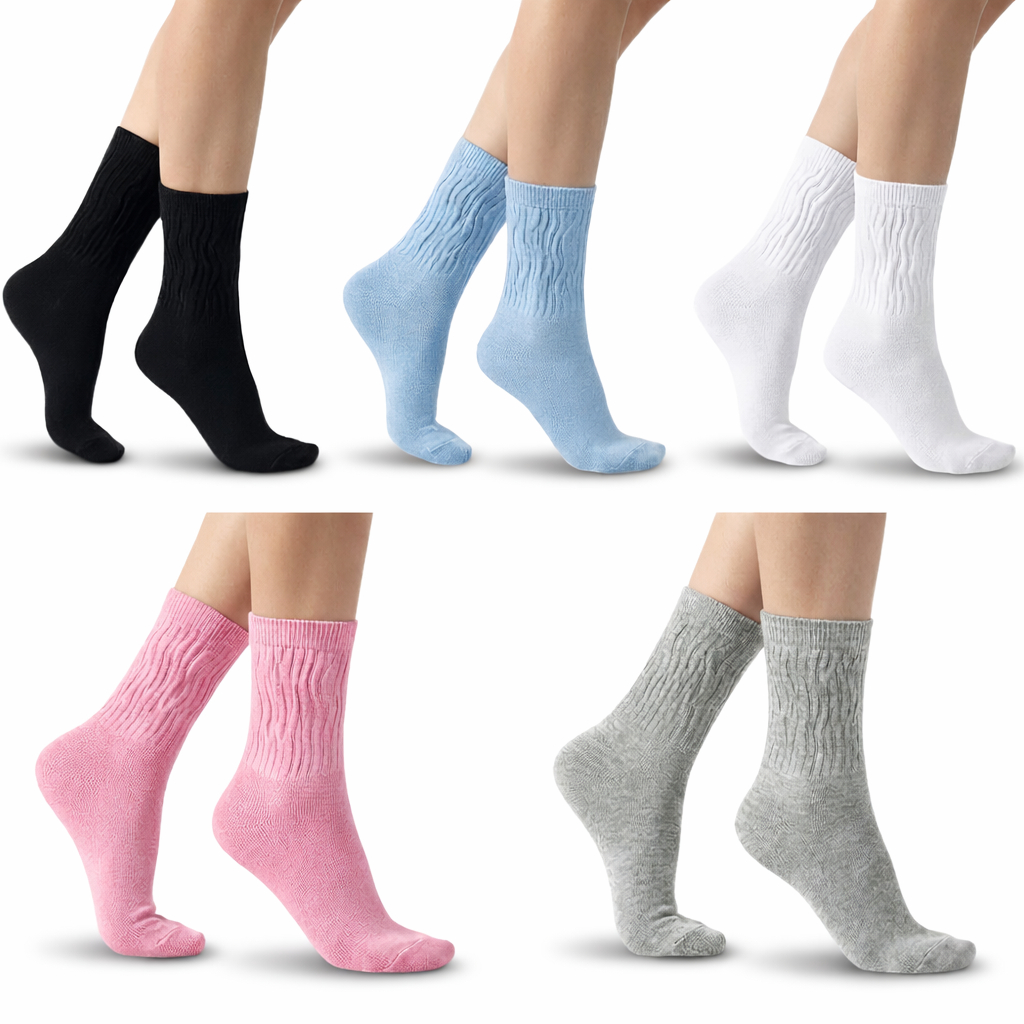 Meias Femininas Coloridas Algodão Macia e Resistente em Oferta na Shopee