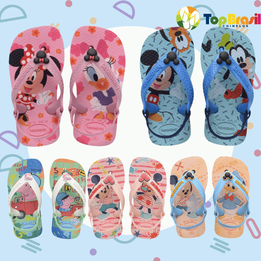 Chinelo Havaianas Baby Disney Classic Mickey Pateta Pato Donalds Menino Rei Leão Bebe Original