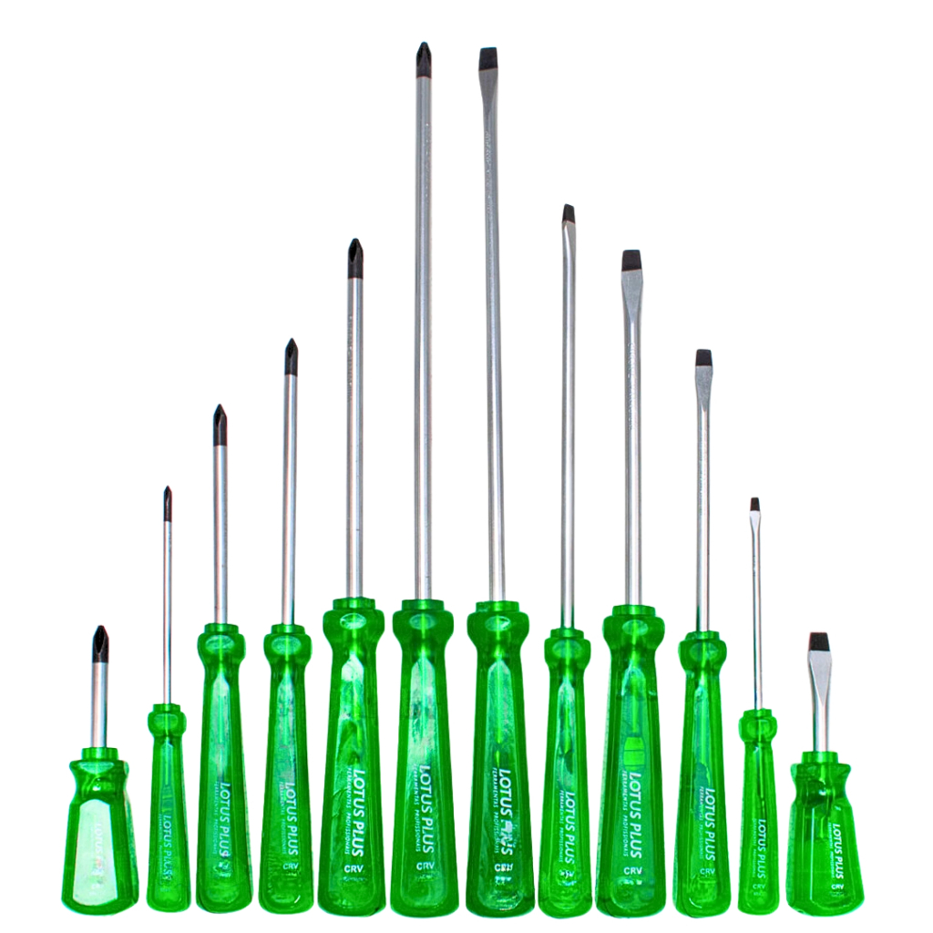 Kit De 12 Chaves De Fenda E Phillips Aço Crv Imantada Lotus