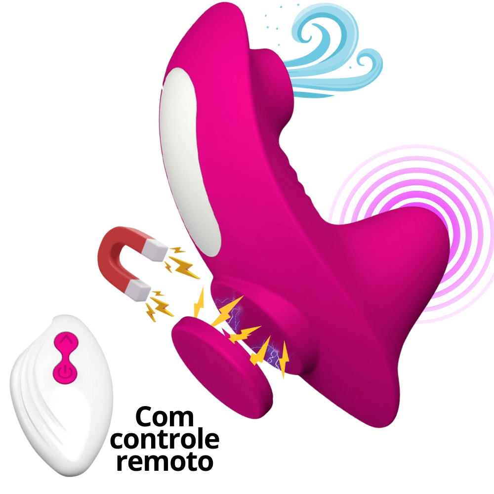 Vibrador Calcinha controle Remoto e com um imã que se prende no fundo da Lingerie
