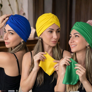 Kit 3 Turbantes Feminino Indiano Fechado Com Elástico Estiloso E Confortável Diversas Cores Brasil em Oferta na Shopee