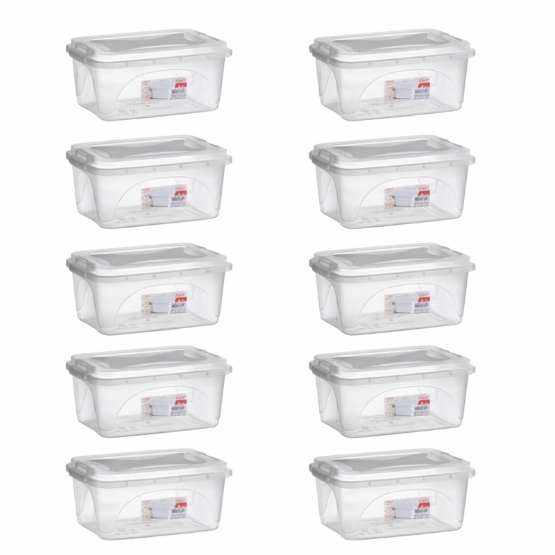 Kit Caixas Organizadoras 3 Litros Transparente Pote Tampa Com Trava Multiuso Organizador