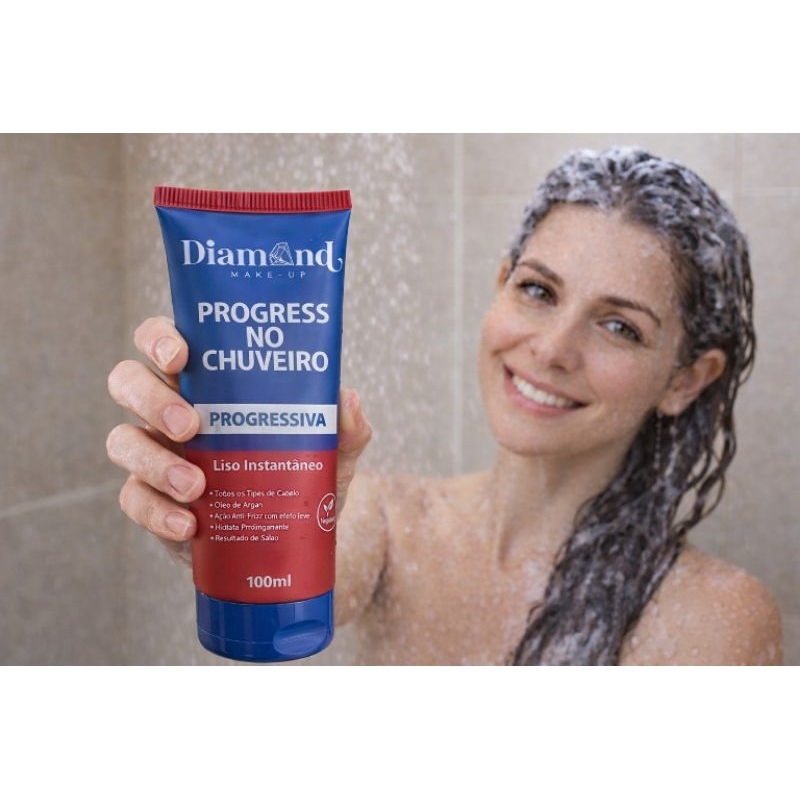Progressiva de Chuveiro Diamante 100g | Alisamento Sem Formol | Redução de Volume | Liso Natural