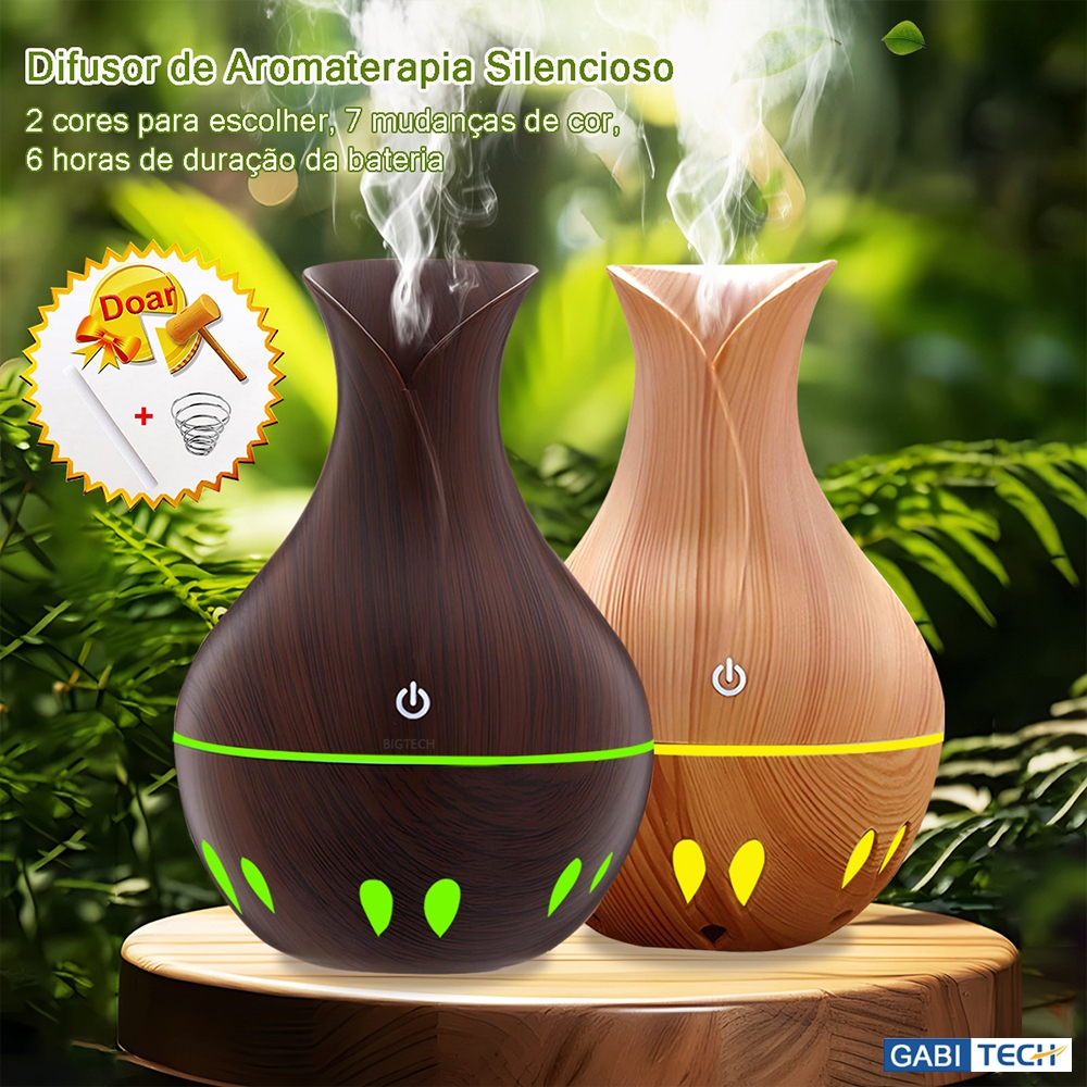 Mini Umidificador De Ar E Aromatizador De Ambiente Com Led Usb Purificador Ultrassônico Difusor Eelétrico