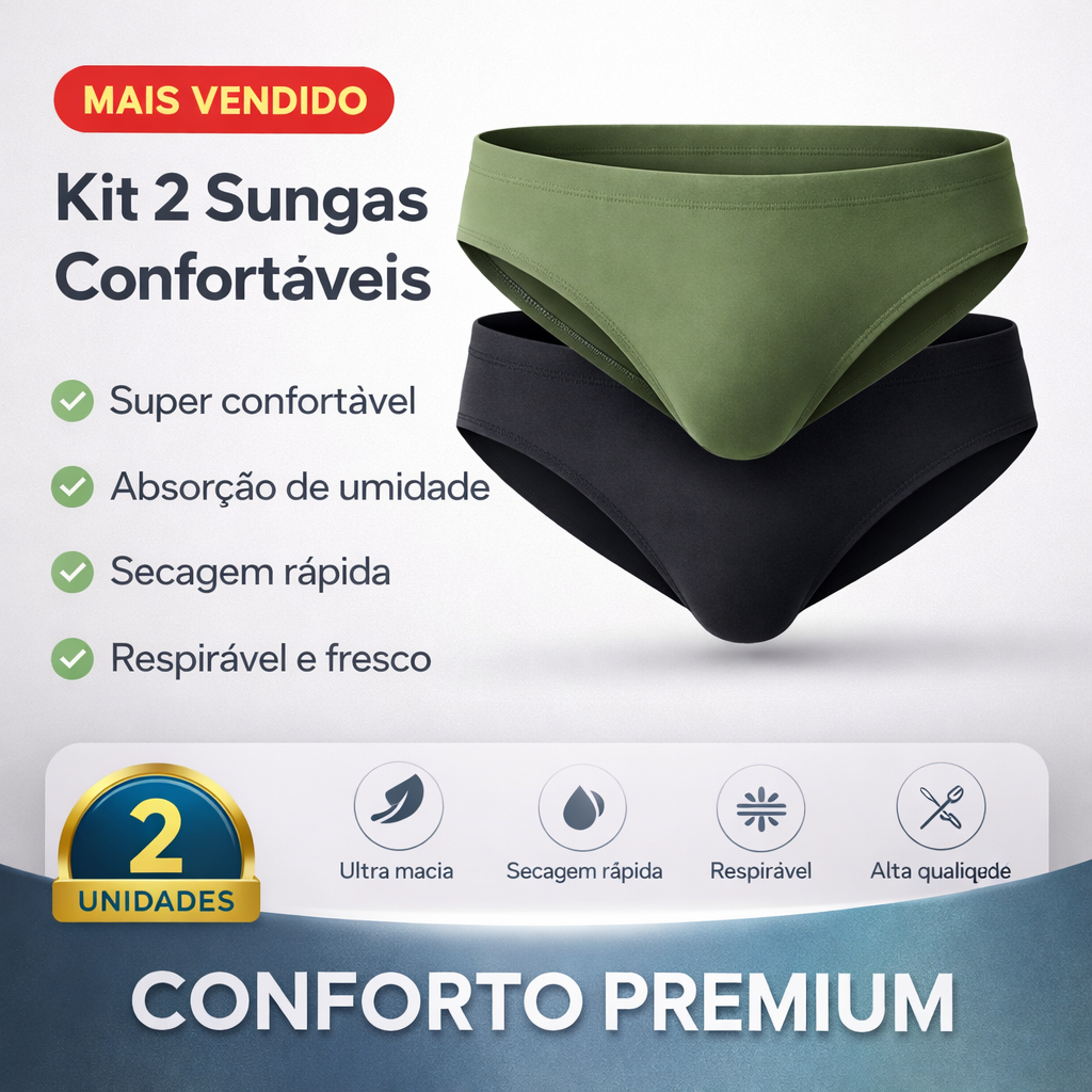 Kit 2 Sunga Moda Praia Adulto Slim Lisa Fashion Power