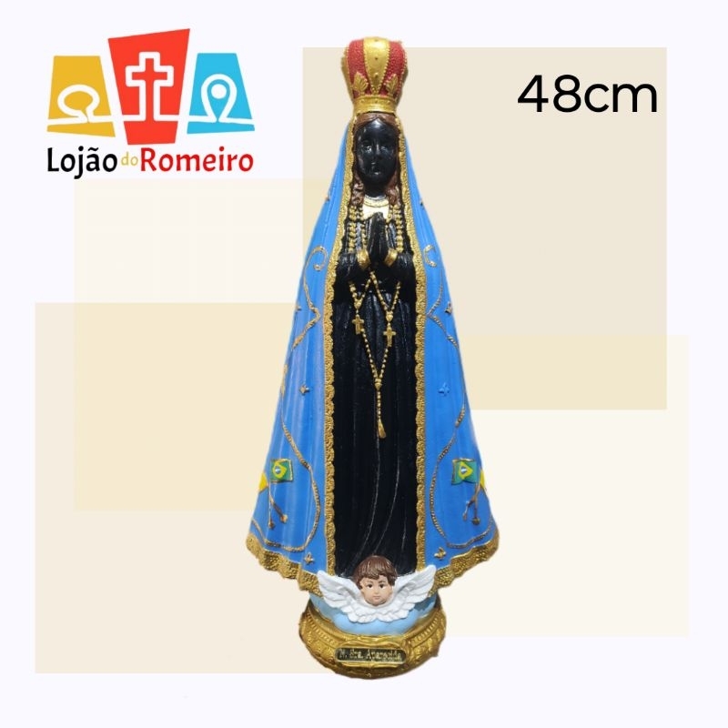 Nossa Senhora Aparecida de 48cm inquebrável . PODE MOLHAR
