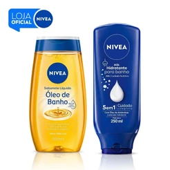 KIT NIVEA Hidratante para Banho Milk 250ml + NIVEA Sabonete Líquido Óleo de Banho - 200ml