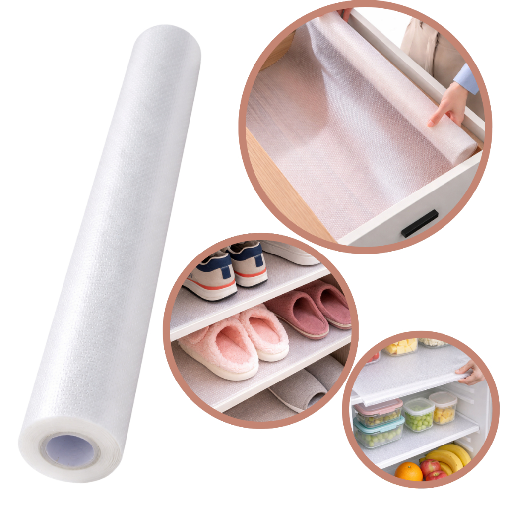 Forro Antiderrapante 150cm X 60cm Para Armário, Gaveta, Geladeira E Guarda Roupas- Transparente