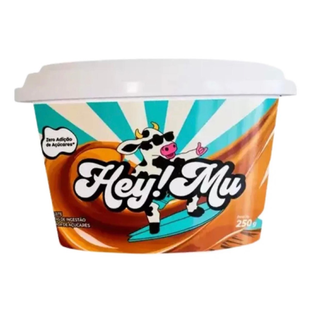 Doce de Leite Hey! Mu 250 gr Pote Zero Açúcar FIt Original Sem Glúten