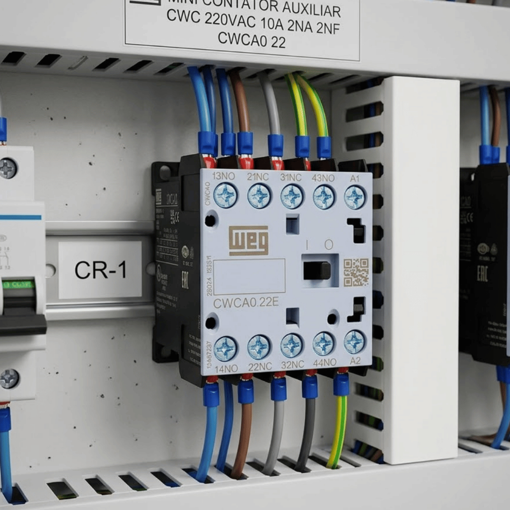 Mini Contator Auxiliar CWC 10A Trilho DIN WEG Compacto E Versátil