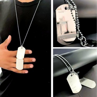 Corrente Colar Militar Masculino Placa Identificação Dog Tag Aço Inox Cirúrgico Prata em Oferta na Shopee