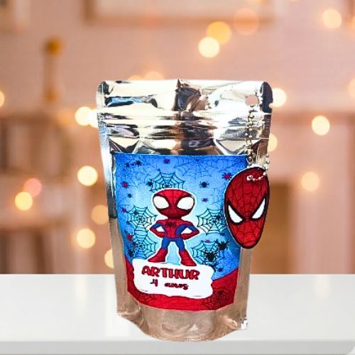 Saquinho Homem Aranha ziplock/ Saquinho Metalizado Personalizado/ lembrancinha Festa infantil/Aniversário