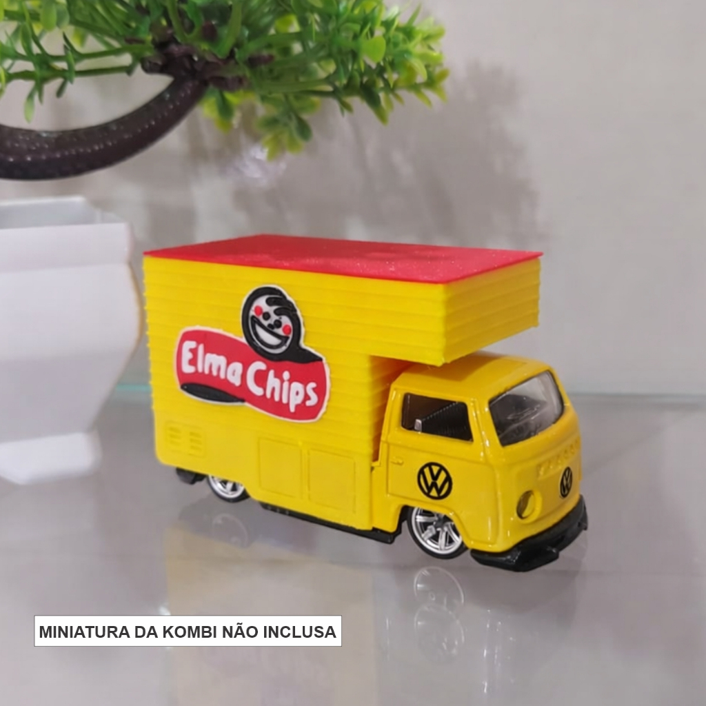 BAU ELMA CHIPS PARA VOLKSWAGEN KOMBI T2 HOT WHEELS EM MINIATURA ESCALA 1/64 MINI GT KAIDO HOUSE