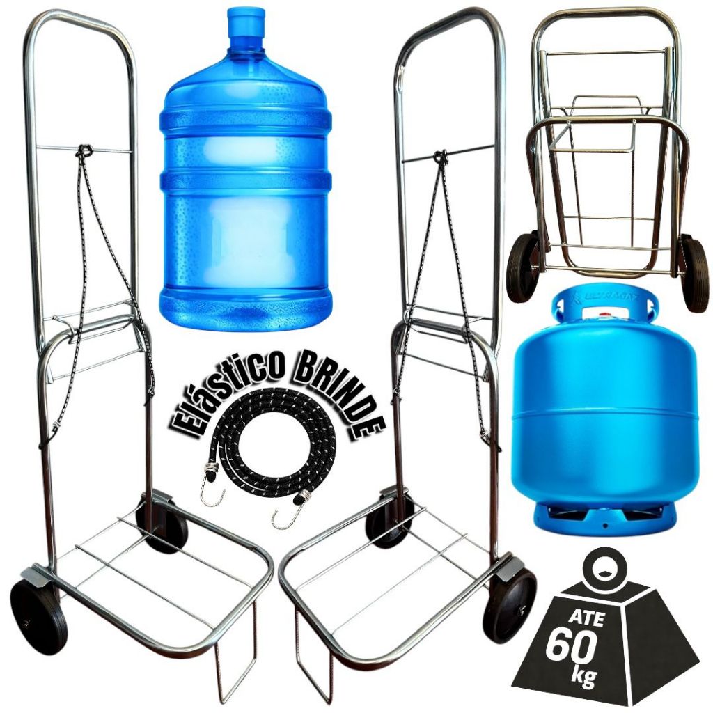 Carrinho Maleiro Dobrável para Feira e Bagagens até 50 Kg Elástico Brinde (NÃO ACOMPANHA COOLER)