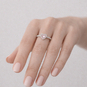 Anel Solitário Ajustável Prata 925 com Zircônia Rosa | Delicado Feminino Luxo Presente