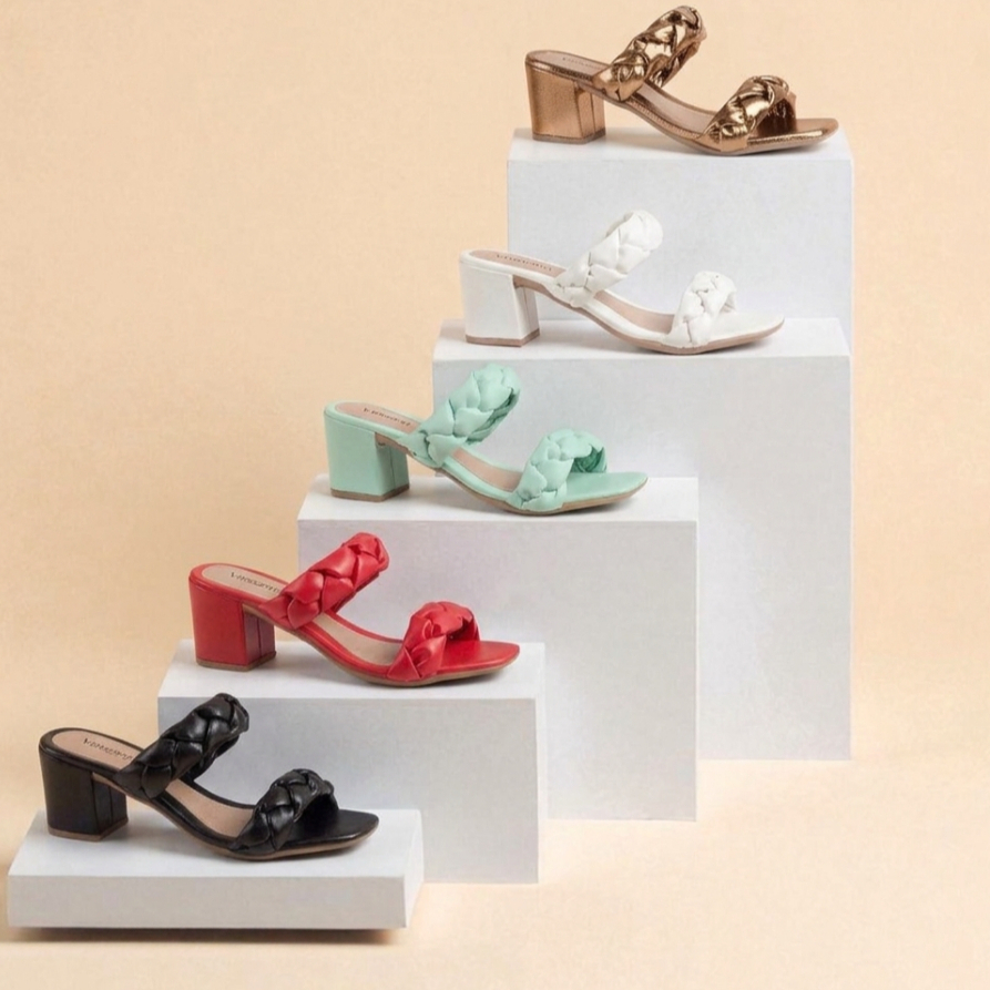 Tamanco Feminino Salto Bloco Médio - Básico e Casual em Oferta na Shopee