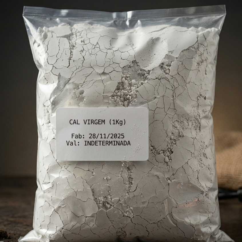 Cal Virgem Agrícola 1kg Multiuso para Construção Jardinagem e Desinfestação Aviário - Promoção !