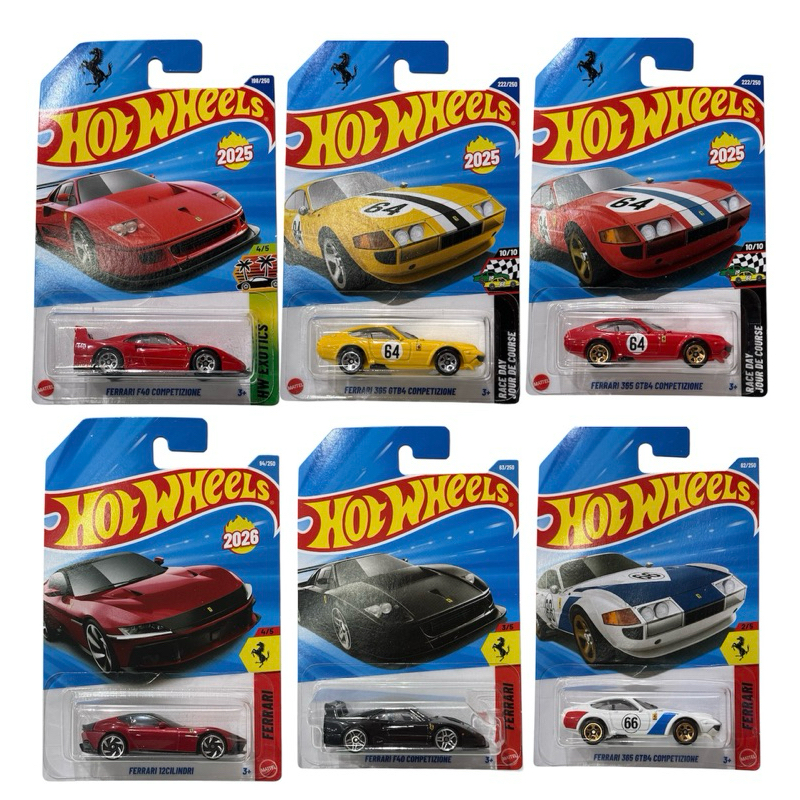 Hot Wheels Ferrari F40 Competizione / Hot Wheels Ferrari 365 GTB4 Competizione / Ferrari S90 Stradale