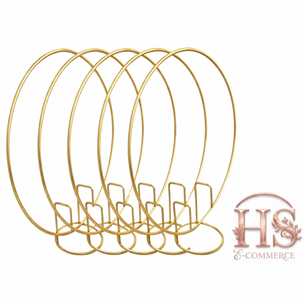 Kit 5 Mini Arco de Mesa para Festa Redondo 50cm Dourado