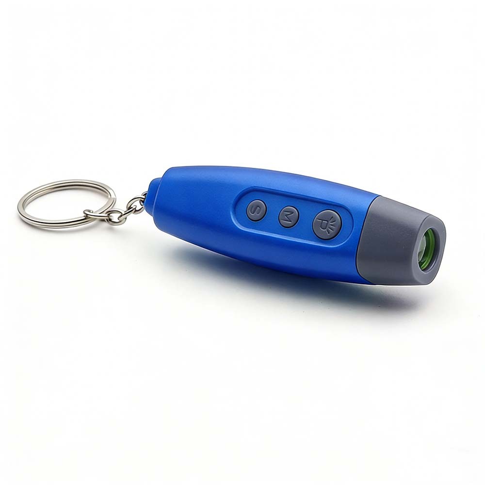 Chaveiro LED Projetor Multicolor, Mini Acessório de Ciclismo com Relógio Portátil e Bateria AG13