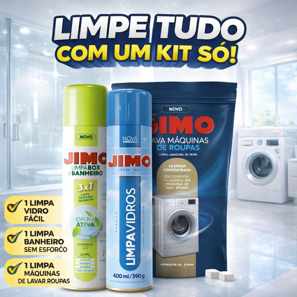 Kit Jimo Limpa Vidros Blindex Banheiro Box Espelhos Pastilha Maquina Remove Limo Limpeza Profunda