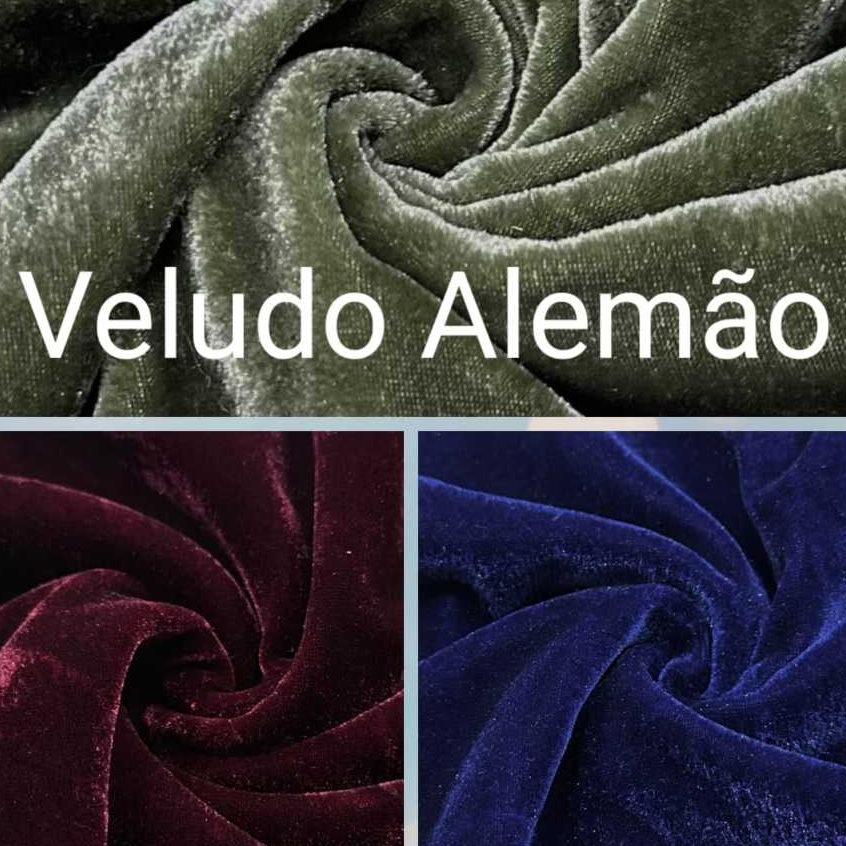 TECIDO VELUDO ALEMÃO, CRISTAL (1m x 1,50m)