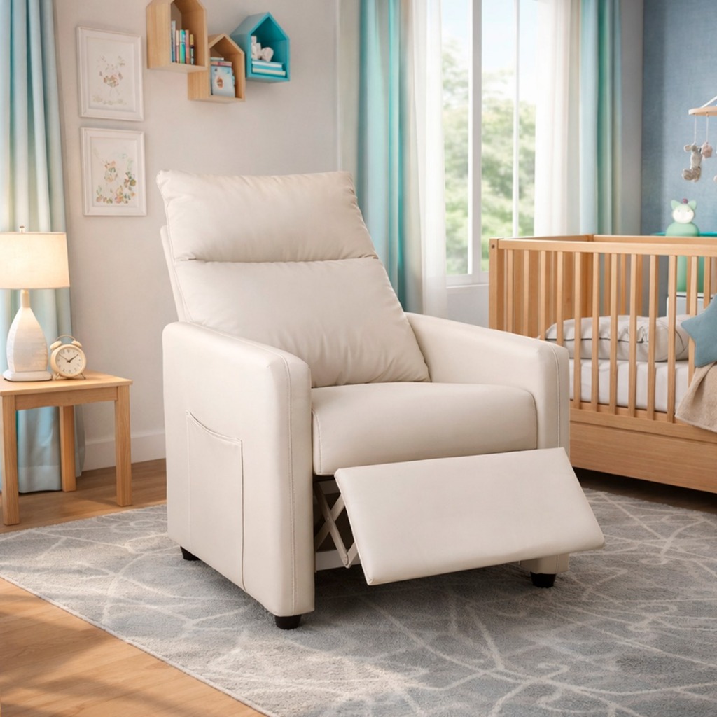 Poltrona Cadeira Amamentação Reclinável Retrátil Confortável Para Quarto de Bebê em Oferta na Shopee