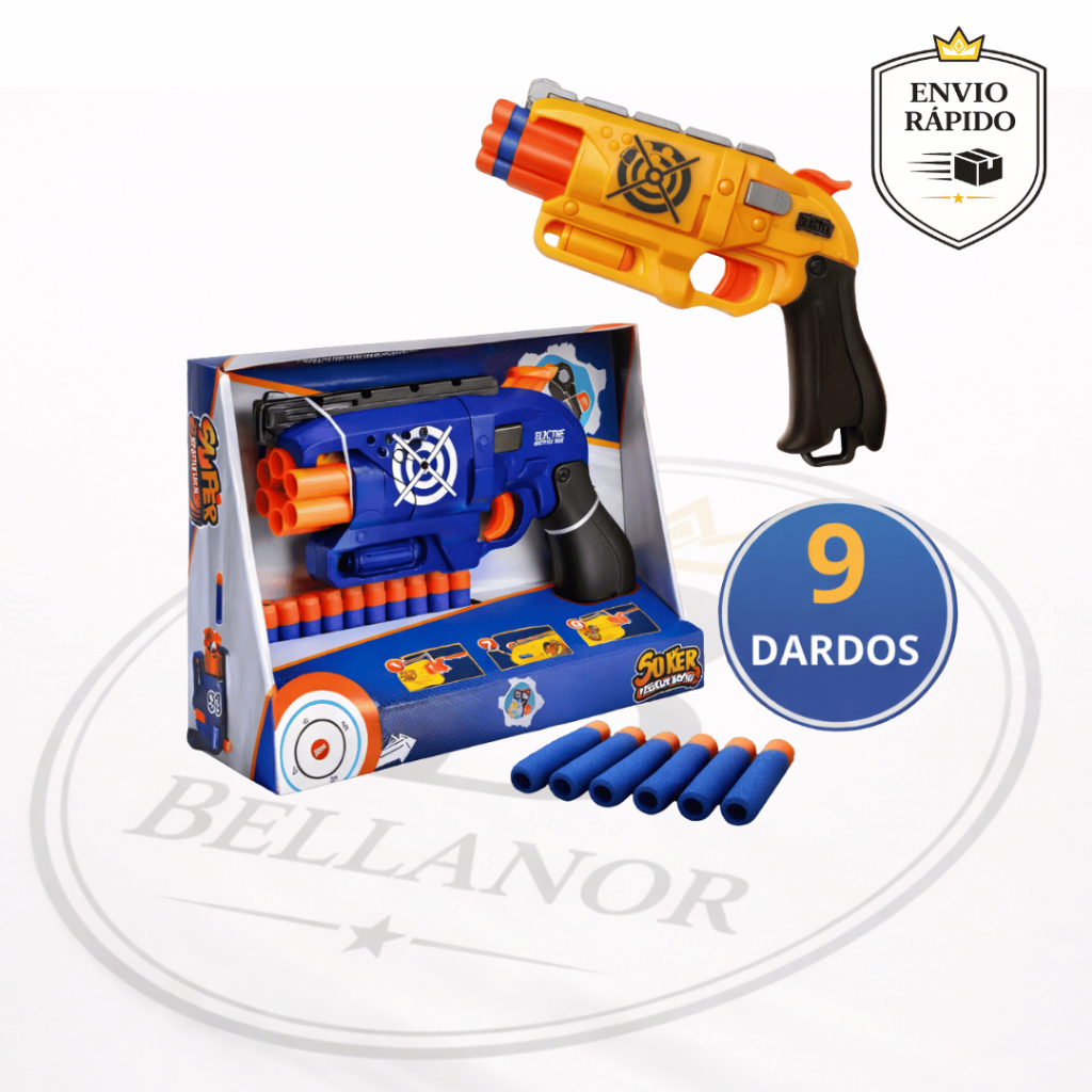 Linha Premium Brinquedo Infantil Lança Dardos Plástico Super Comando 9 Dardos Envio Imediato