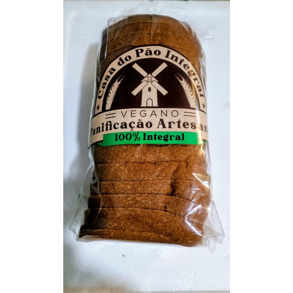 Pão De Forma Vegano 100% Integral 450g Casa Do Pão Integral