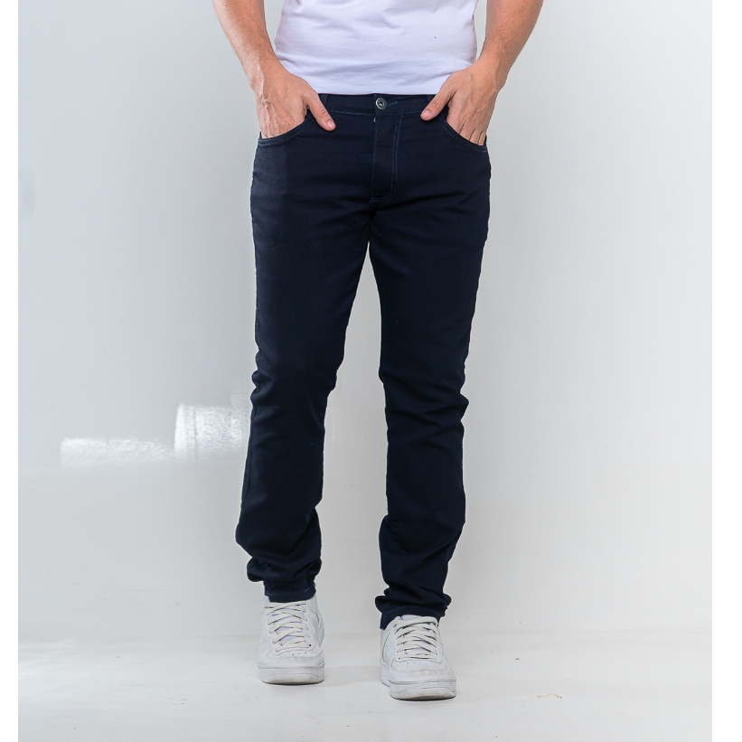 Calça Sarja Masculina Skinny Azul Marinho, Casual Moderna, Confortável e Versátil para Uso Diário