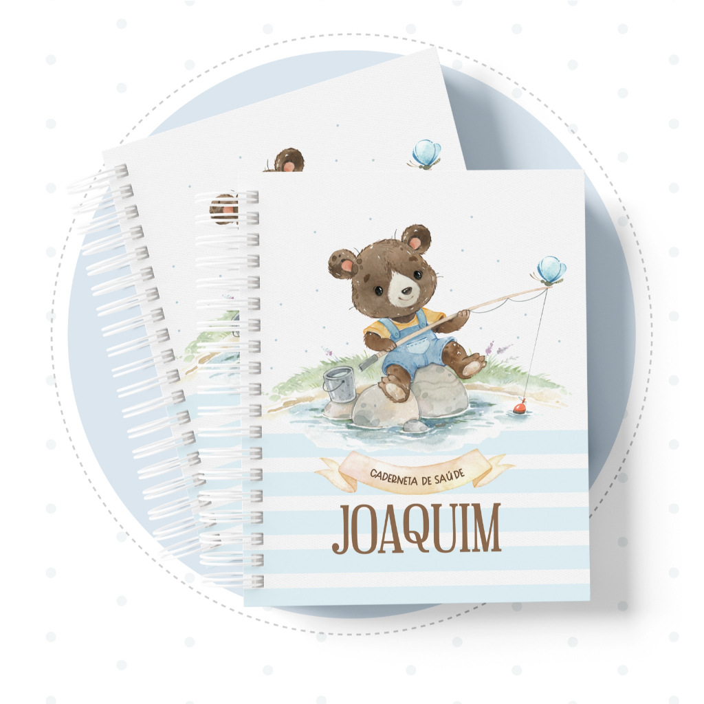 CADERNETA DE SAÚDE / VACINAÇÃO - Menino - Capa Dura - Personalizada - ATUALIZADA